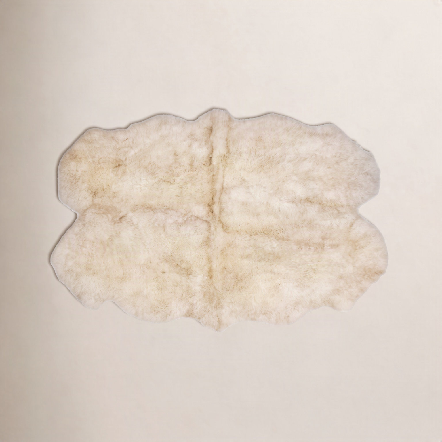 Heitz Yellow Cream Sheepskin Rug, Novelty 3'6" x 5'6"
