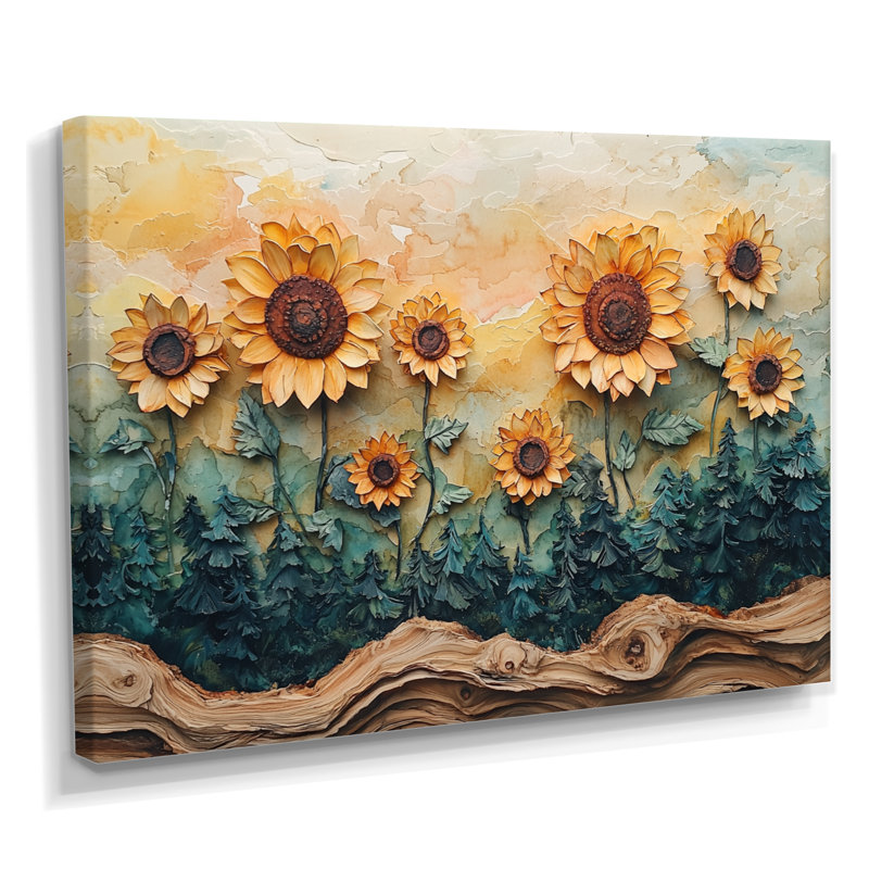 Dirinda - Floral Wall Art, Do Not Apply, 12" H x 20" W, Wrapped Canvas