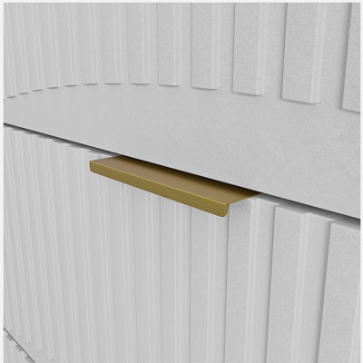 Commode blanche 9 tiroirs, grande commode profonde de 63 po, armoire de rangement en bois avec 9 tiroirs pour la chambre à coucher, commodes longues pour le salon, couloir, panneau de tiroir avec motifs ondulés