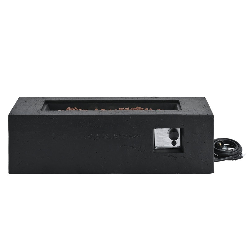 Outdoor Rectangular Propane Fire Pit 40000 BTU,41.9'' Patio Heater With Stainless Steel Burner And Free Lava Rocks,Waterproof Cover,Suitable For Courtyard,Lawn,Patios, Decks,Swimming Pool
