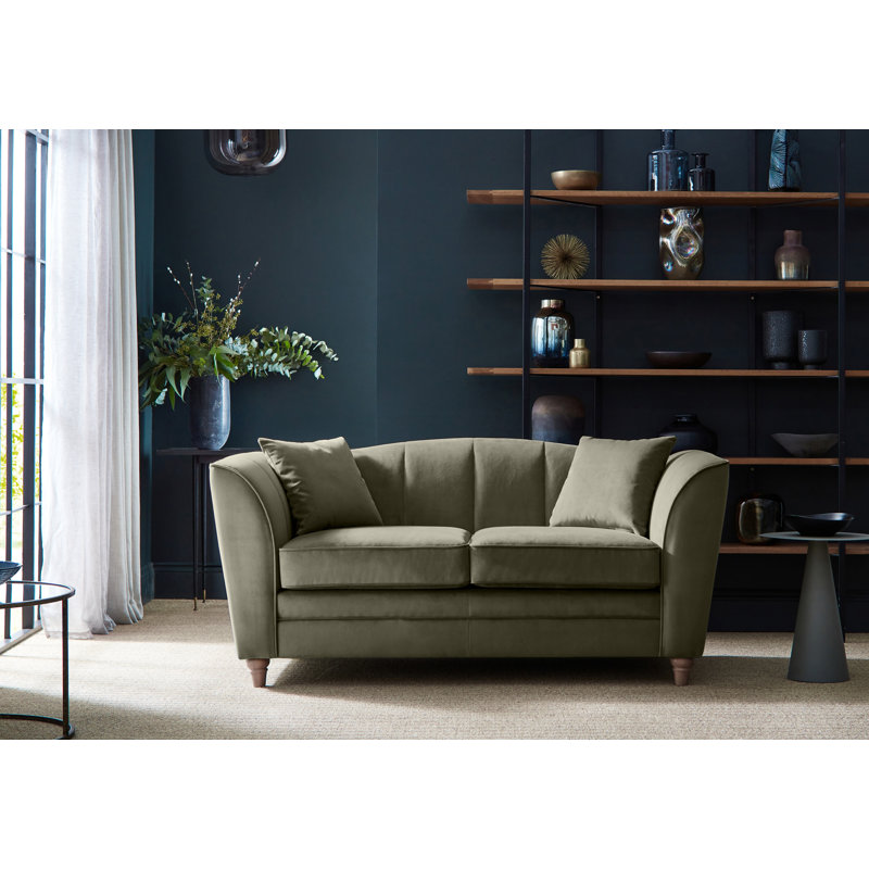 Laverton 2 Seater Velvet Flared Arm Sofa, Fern