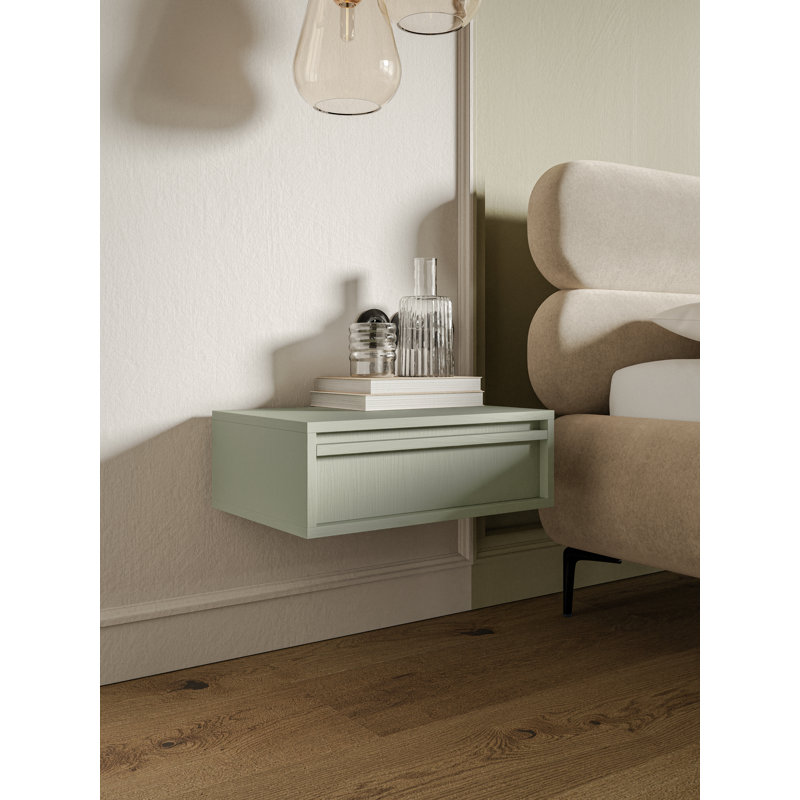 Akhi 50cm W Manufactured Wood Bedside Table, Green