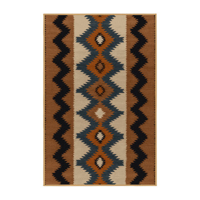  Washable Navajo Chevron Southwestern Area Rug