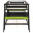 Full Bunk Bed with Dual Built-In Gaming Desks, USB Ports & Pegboard Organizer, Gamer Bunk Frame, Green-2014546929-2014546930