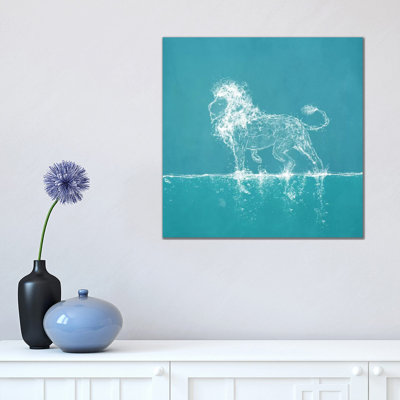 Water Lion 1 Piece Wrapped Canvas Painting