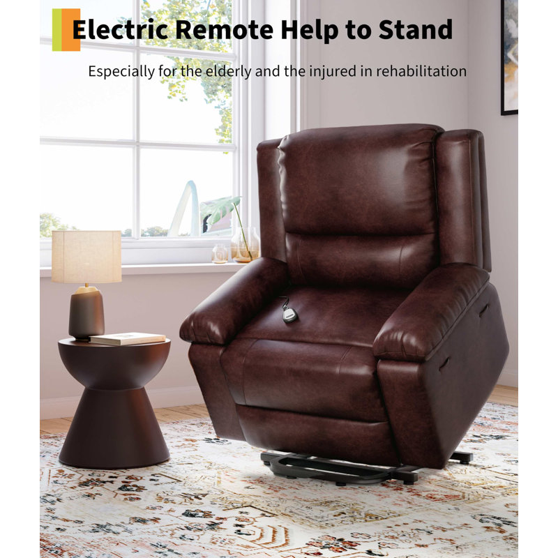 Fauteuil inclinable électrique lève-personne - Chaleur et massage réglables, fauteuil inclinable électrique, Brun