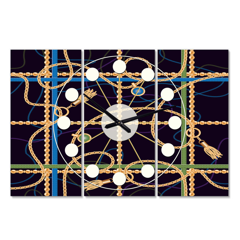 Horloge murale surdimensionnée de chaîne tendance Mid-Century