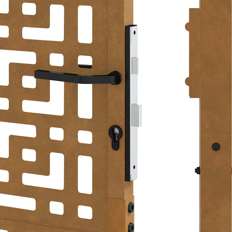 Barrière de jardin en acier vieilli vidaXL 105 x 130 cm, 39,4 po x 49,2 po, Brun
