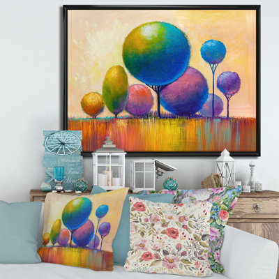 Ornementaux arbres - Reproduction de cadre flottant sur toile