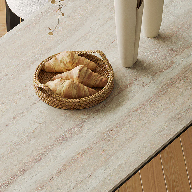 Table de salle à manger rectangulaire moderne avec planche de pierre, H 29,5 po x L 55,1 po x l 31,5 po