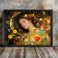 «Black Gustav Klimt», art abstrait avec femme et fleurs-1608554452