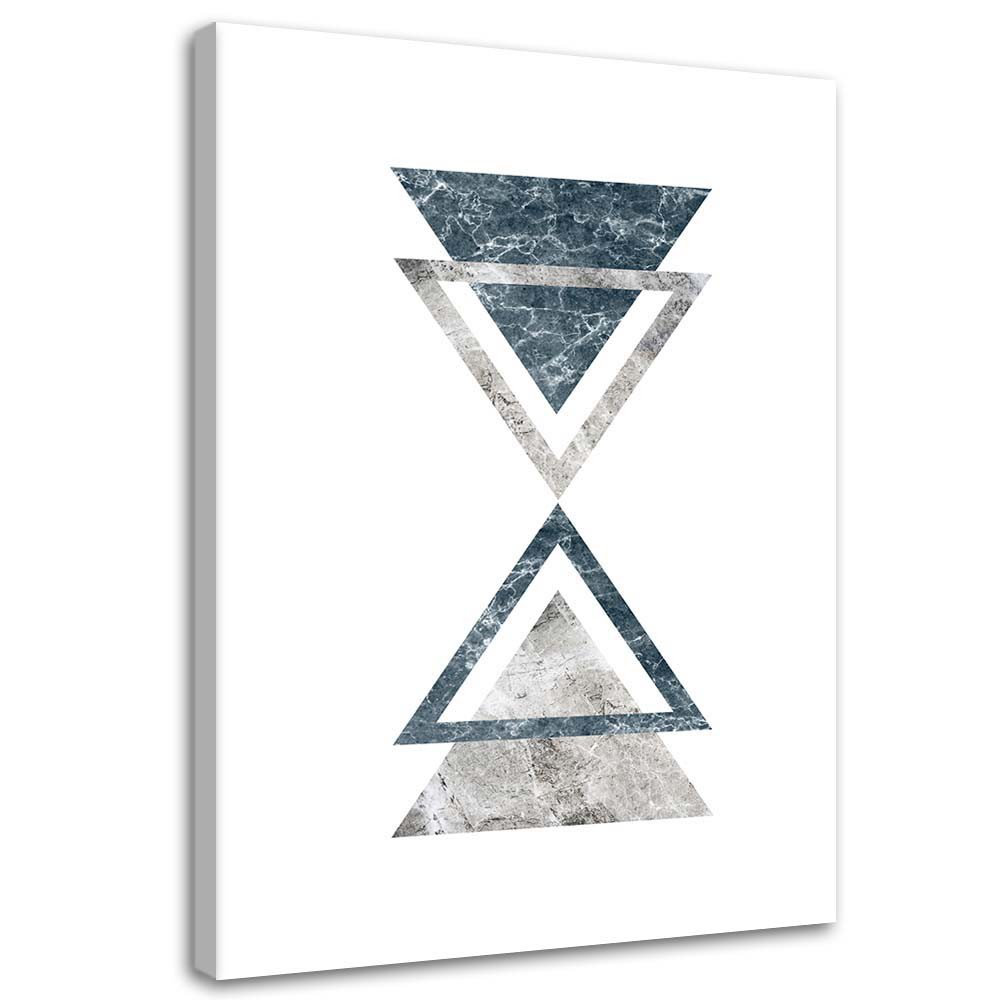 Leinwandbild Abstract Marble Triangles Blue