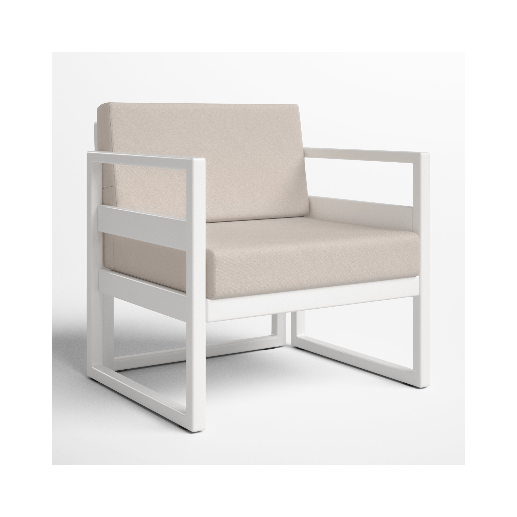 Lane Outdoor Lounge Chair, White, Canvas Flax Sunbrella® Canvas