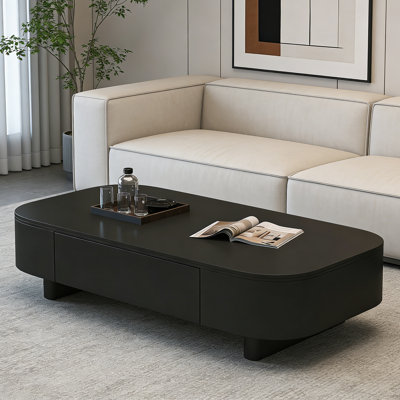 Table basse moderne avec rangement en dalle de pierre