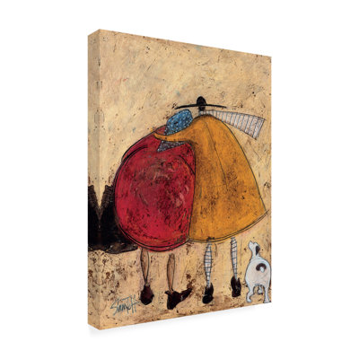 Wrapped Canvas Wall Art - Sam Toft 'Hugs On The Way Home' Wall Art for Living Room, Bedroom, or Office Décor  - 35x47