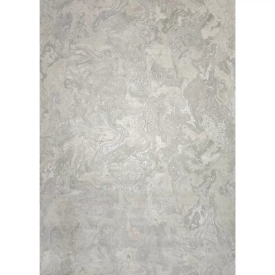 Greyish Beige Grey Faux Watercolor Liquid Art Marble Textured Modern Wallpaper