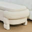 Pouf de rangement moderne beige de 124 cm (48,8 po) avec revêtement rembourré, idéal pour l'entrée, le bout du lit, le salon ou la chambre.-134005924-134005927