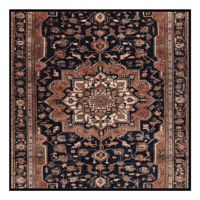 Tapis brun lavable à la machine, Carré 5 pi