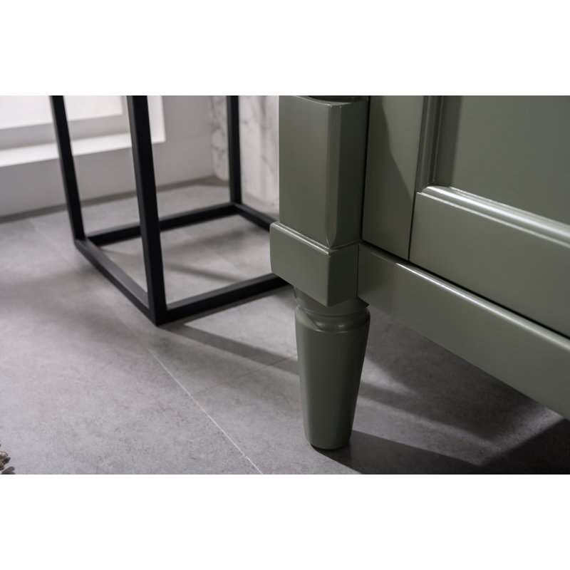 Makris 17.5'' Single Bathroom Vanity with Ceramic Top, Pewter Green