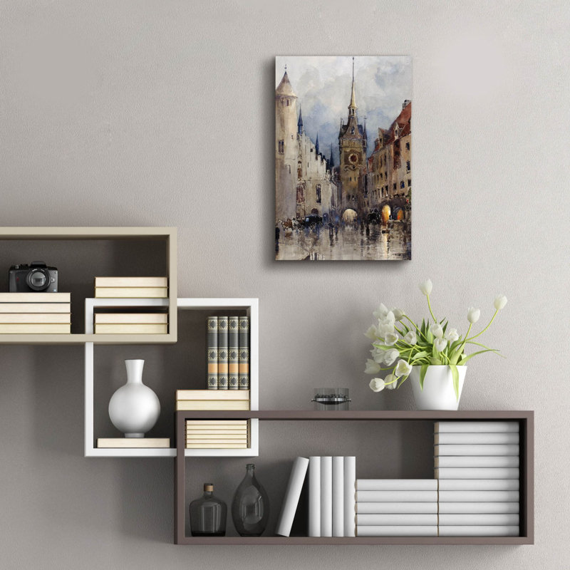  «Munich Street» par Wild Apple Portfolio, art mural en verre acrylique, 16 po x 24 po, H 24 po x l 16 po