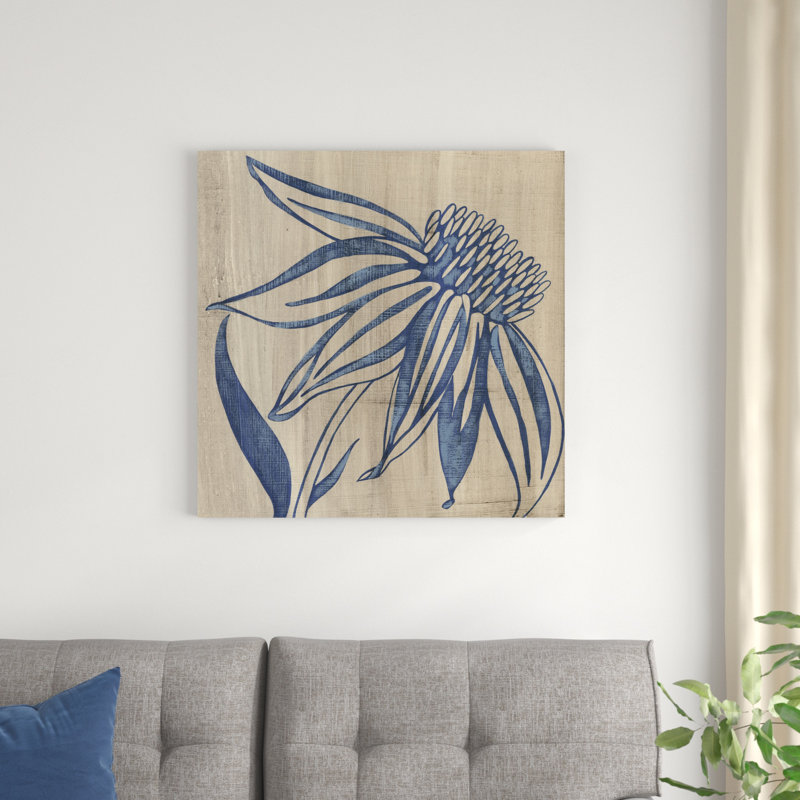 " Indigo Coneflower " by Chariklia Zarris, 30" H x 30" W x 1.25" D