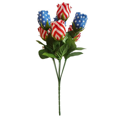  Fleurs artificielles artificielles pour la décoration de la fête de l’Indépendante Simulation du drapeau Arrangement de fleurs Fête de l’Independance Décoration de table de salle à manger Décoration de décoration de plantes vertes