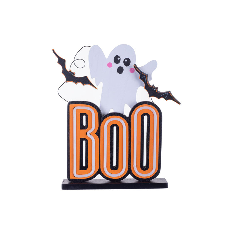 Enseigne blanche blanche «Boo»