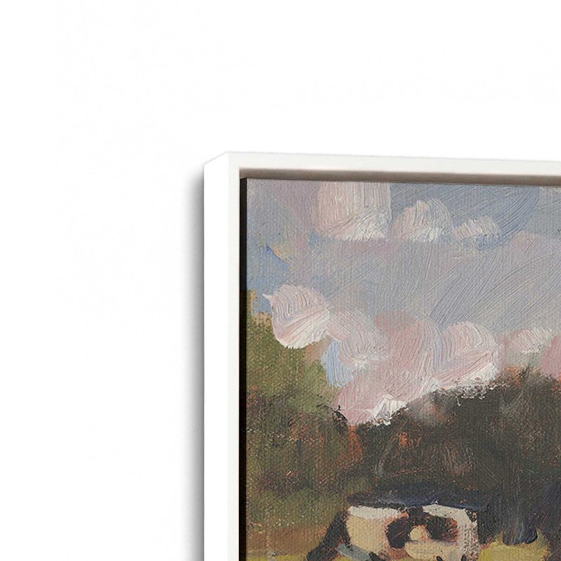 «Resting Cows I» par Stephen Calcasola, reproduction d'art sur toile, H 12 po x l 18 po, Blanc