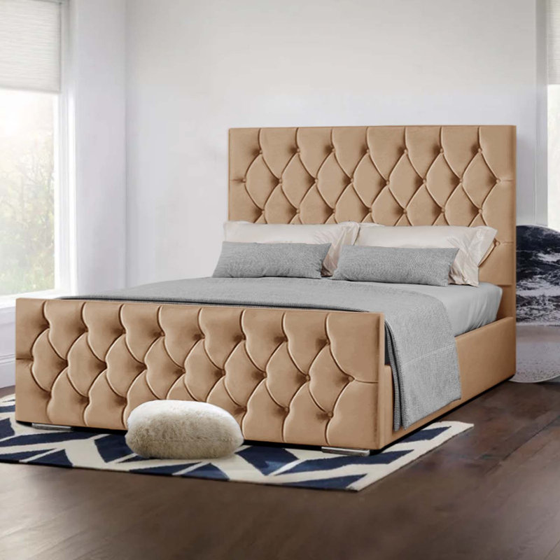 Upholstered Bed, Beige, Super King (6')