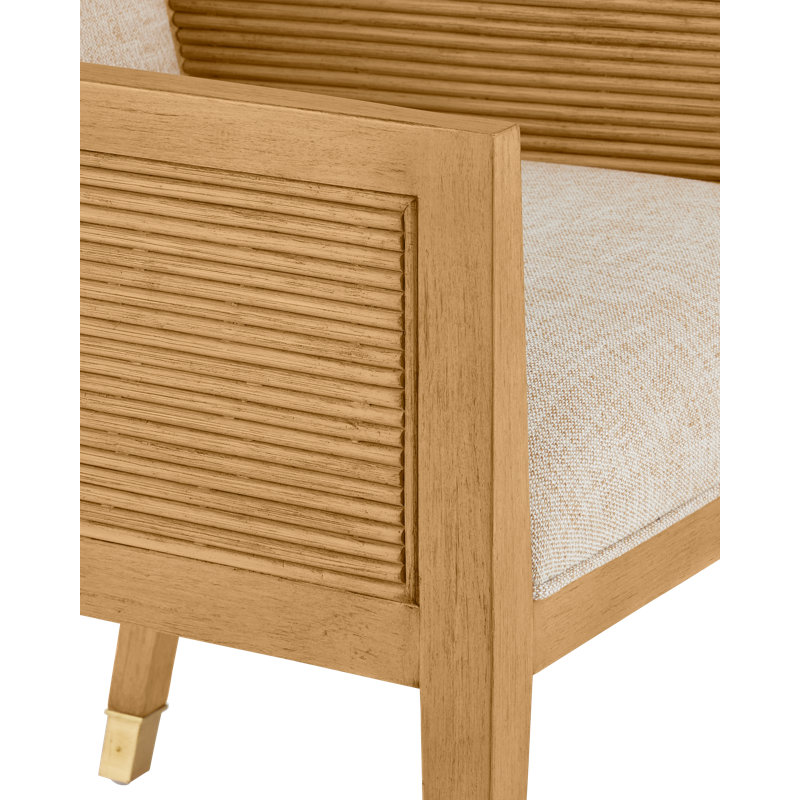 Santos Vintage Armchair, Barrett Dusk, Beige Polyester Blend, Natural Wood