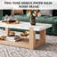 Table basse 48 po à 2 niveaux en faux marbre avec tablette inférieure-941438351