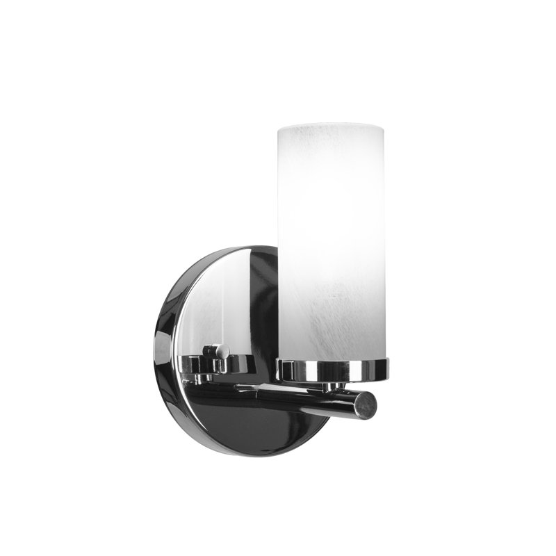Nevelyn Wall Sconce Shown With 2.5” White Marble Glass, Chrome