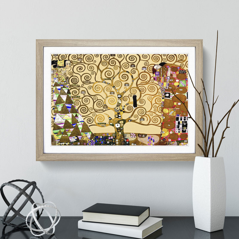 The Tree of Life by Gustav Klimt - Picture Frame Painting, 48cm H x 65cm W x 2cm D, Oak Framed