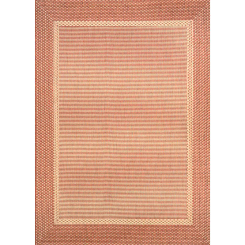 Sarica Flatwoven Natural Terracotta Indoor Outdoor Area Rug, Rectangle 3'9" x 5'5"