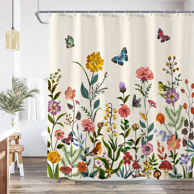 Abstract Shower Curtain with Hooks Included