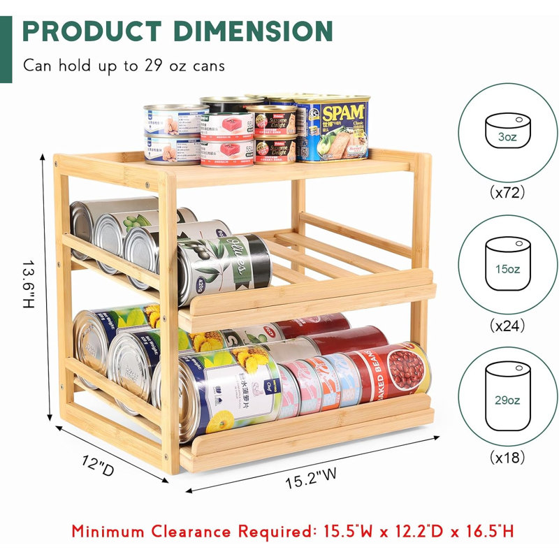 Can Organizer for Pantry, 3 Tiers