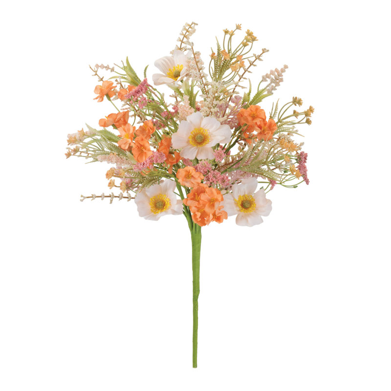 Ensemble de 2 fleurs de jardin mixtes, Pêche, crème, mauve