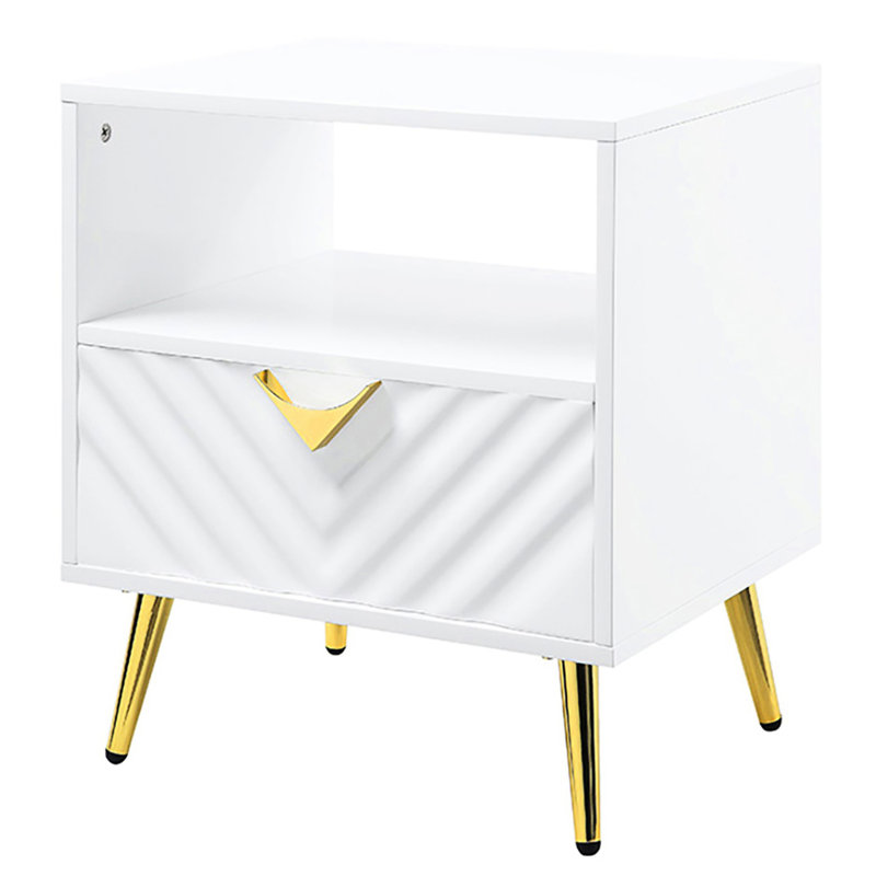 Table blanche brillante avec tiroir - polyvalente pour l'intérieur de la maison