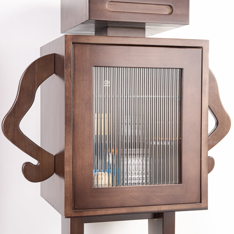 Joerell Solid Wood Accent Wine Cabinet, Walnut