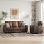 Ensemble de chaise d'appoint et canapé 3 places en tissu Modern Tech avec coussins, ensemble de salon brun-124342352