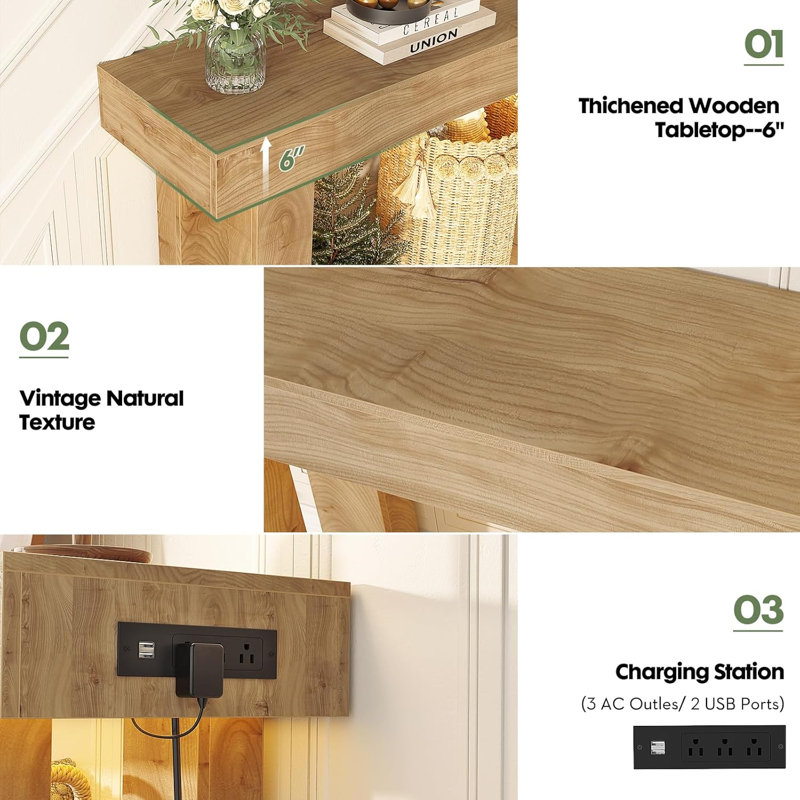 47" Entryway Table with Socket