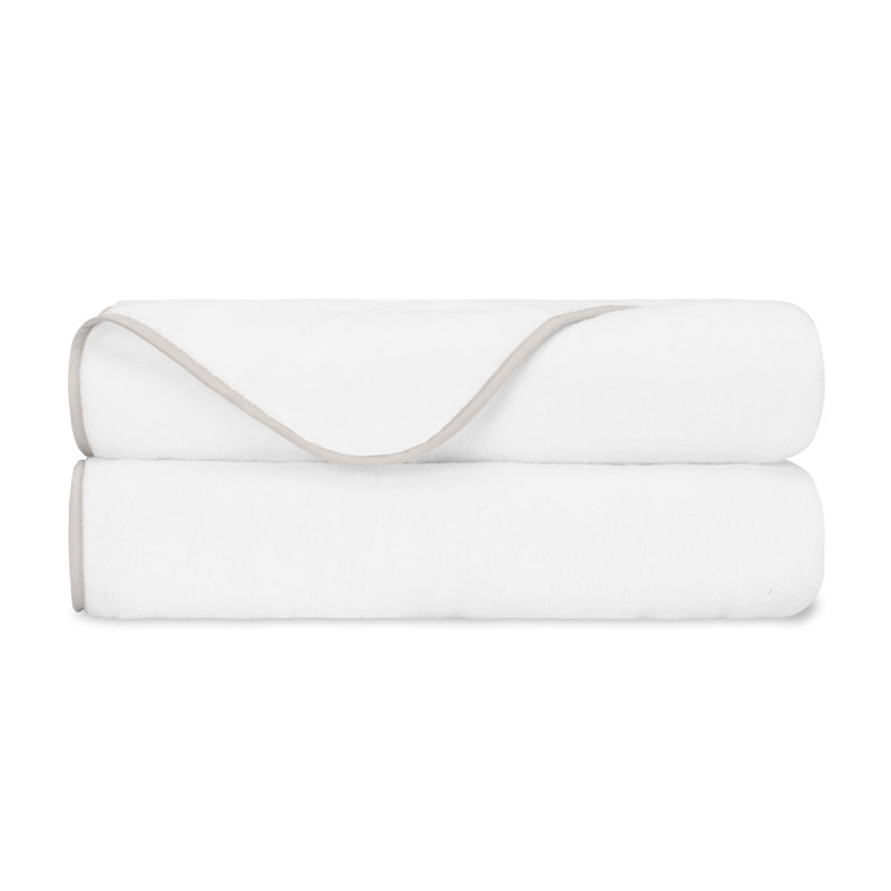 Bodrum 2-pc Bath Towel Set, White/Oyster