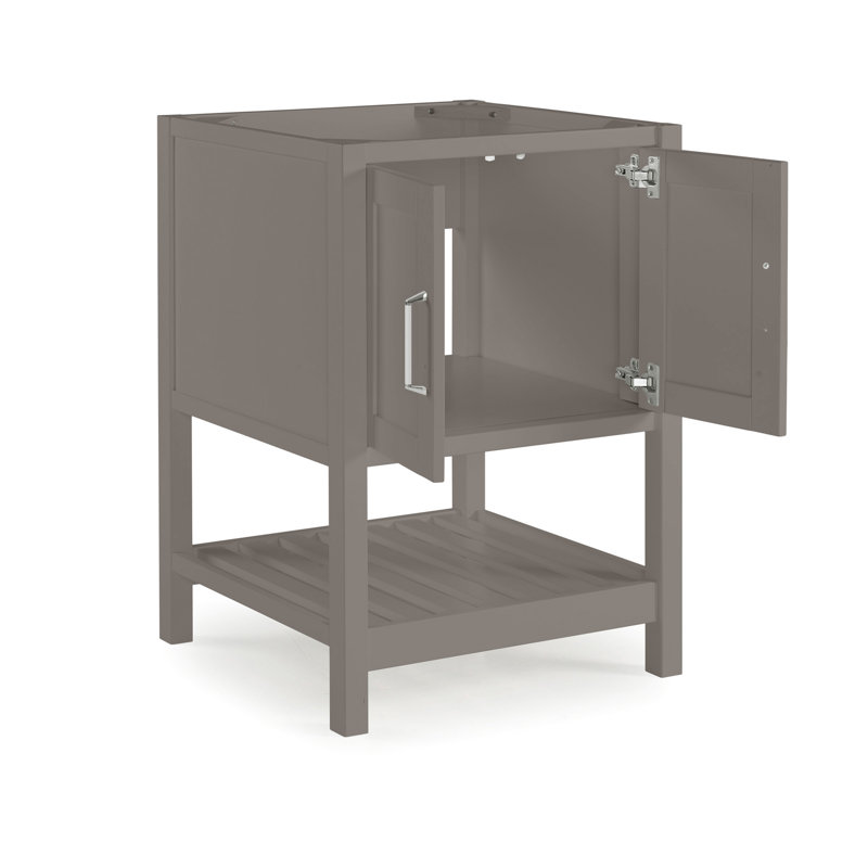 Meuble-lavabo à fermeture douce 24 po Bennet avec tiroirs et tablette de rangement ouverte Bennet, Gris