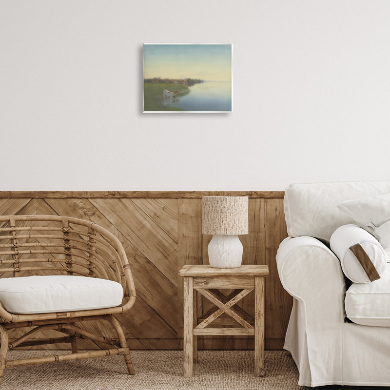 Cows in Serene Shore Wall Plaque Art by Jan Voerman