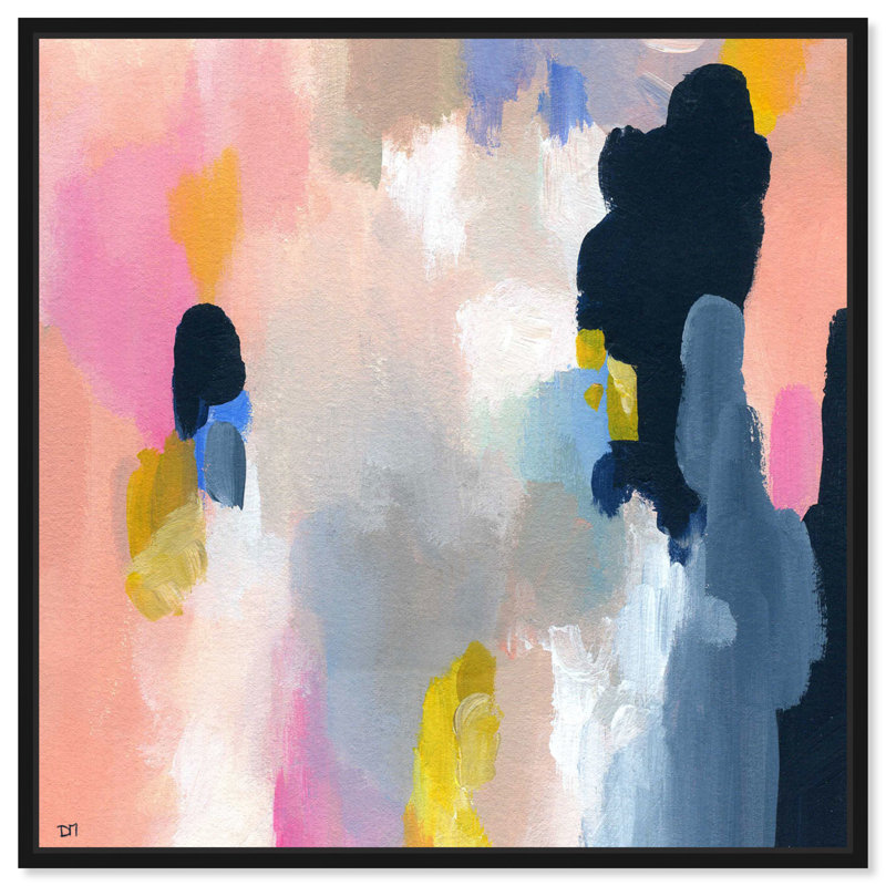 Bonne pensée - Peinture sur toile, Toile encadrée noire, H 12 po x l 12 po