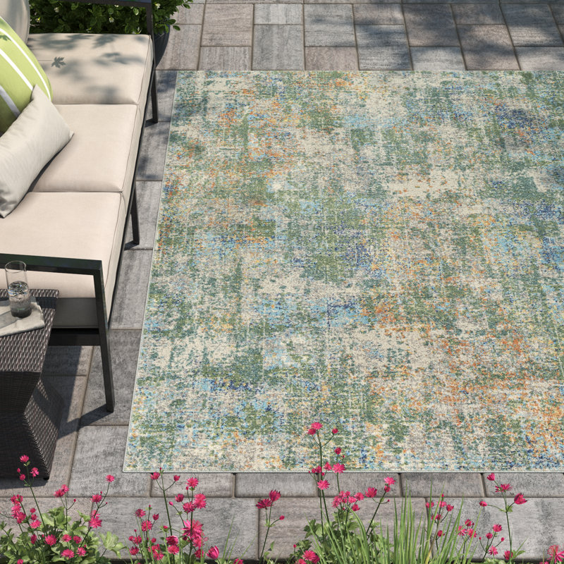 Mcneel Abstract Machine Woven Area Rug , Rectangle 6'11" x 9'