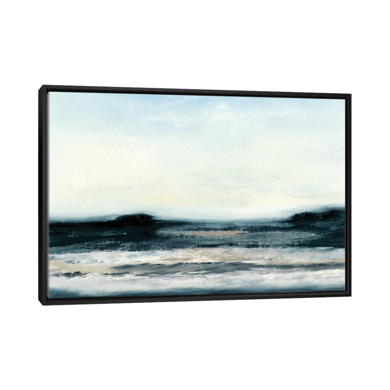« ocean marée i », impression sur toile, H 18 po x l 26 po x P 1,5 po, Toile encadrée noire, Pas de tapis
