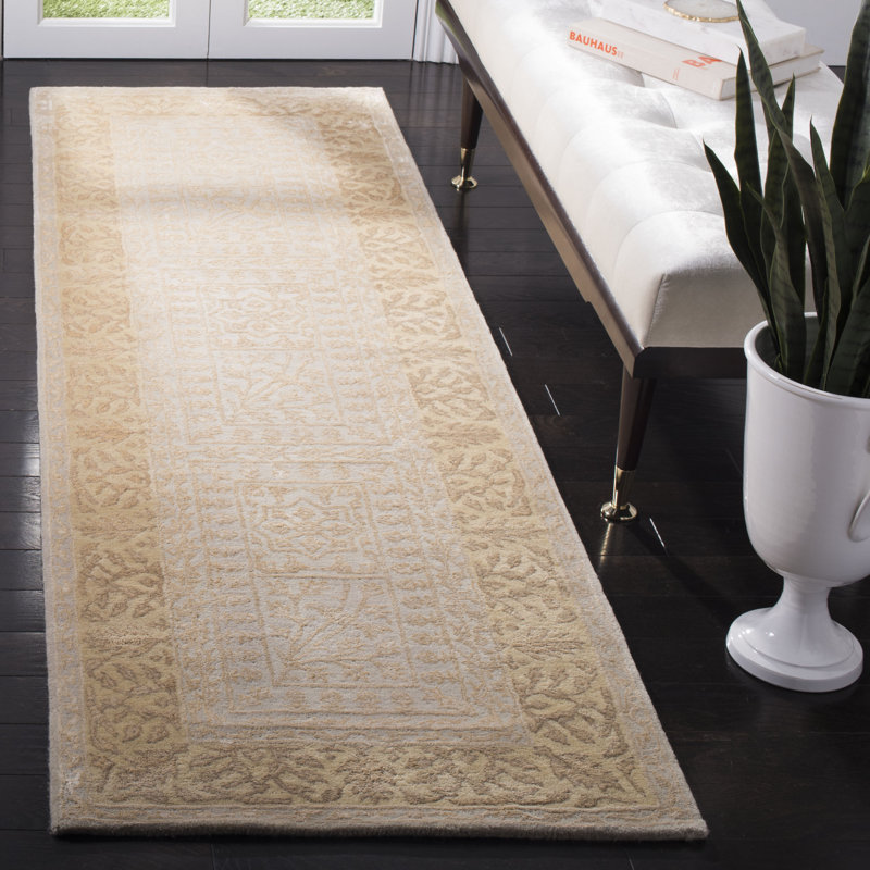 Braxtan Silk Road Hand Tufted New Zealand Wool Oriental Rug, Round 3'6"