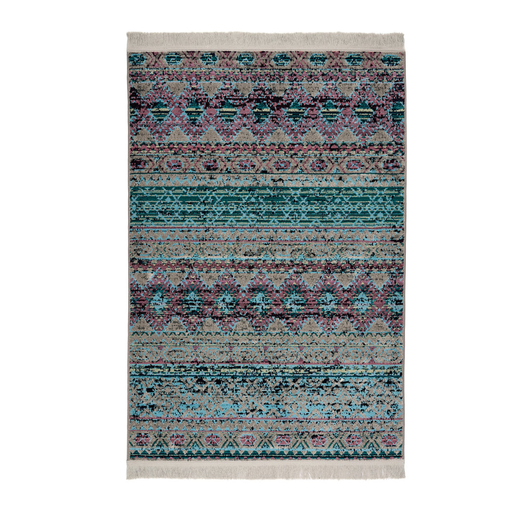 Machine Woven Brown/Green/Red Rug
