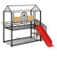Lit superposé en métal avec glissière et escalier de rangement-1417388621